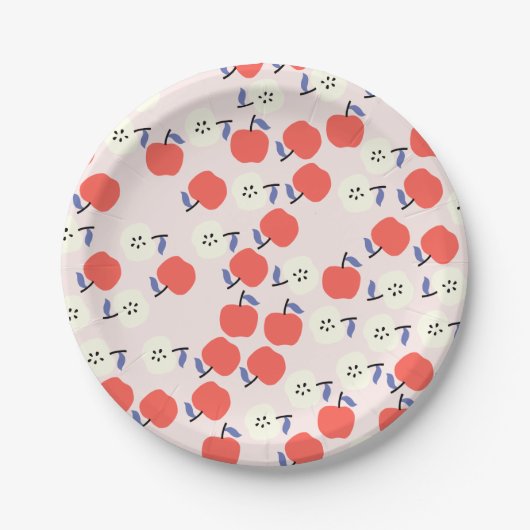 Assiettes En Carton Plaques de papier rouge Apple (Devant)