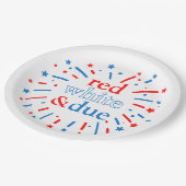 Assiettes En Carton Plaques de papier rouge blanc et à Baby shower dû (Angle)