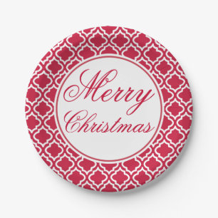 Assiettes En Carton Plaques de papier rouge Joyeux Noël
