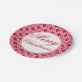Assiettes En Carton Plaques de papier rouge Joyeux Noël (Angle)