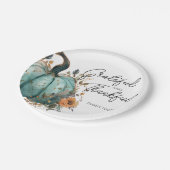Assiettes En Carton Plaques de papier rustique Citrouille bleu Thanksg (Angle)