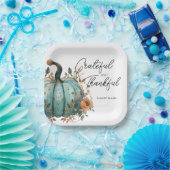 Assiettes En Carton Plaques de papier rustique Citrouille bleu Thanksg (Fête)