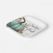 Assiettes En Carton Plaques de papier rustique Citrouille bleu Thanksg (Angulaire)