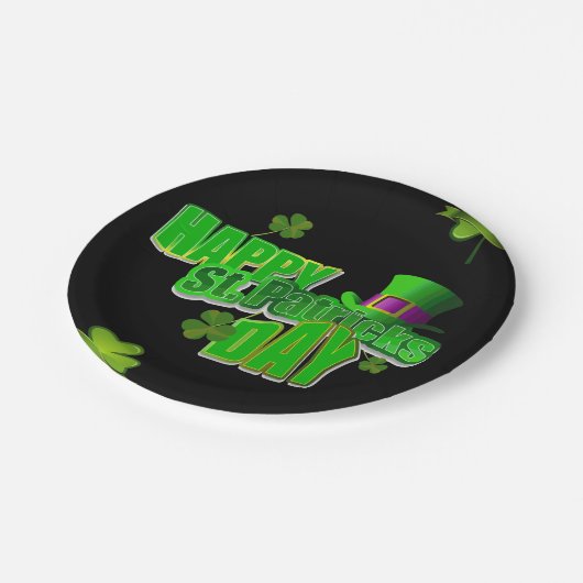 Assiettes En Carton Plaques de papier Saint Patrick's Day (Angle)
