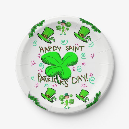 Assiettes En Carton Plaques de papier Saint Patrick's Day (Devant)