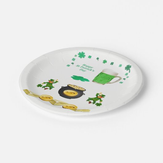 Assiettes En Carton Plaques de papier Saint Patrick's Day (Angle)