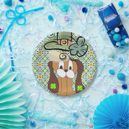 Assiettes En Carton Plaques de papier Saint Patrick's Day Chien (Fête)