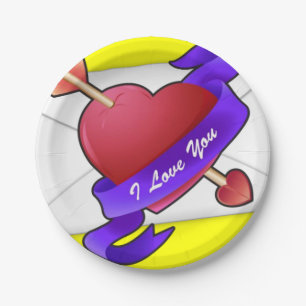 Assiettes En Carton Plaques de papier Saint-Valentin