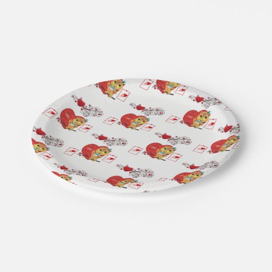 Assiettes En Carton Plaques de papier Saint-Valentin (Angle)