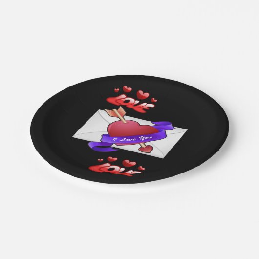 Assiettes En Carton Plaques de papier Saint-Valentin (Angle)