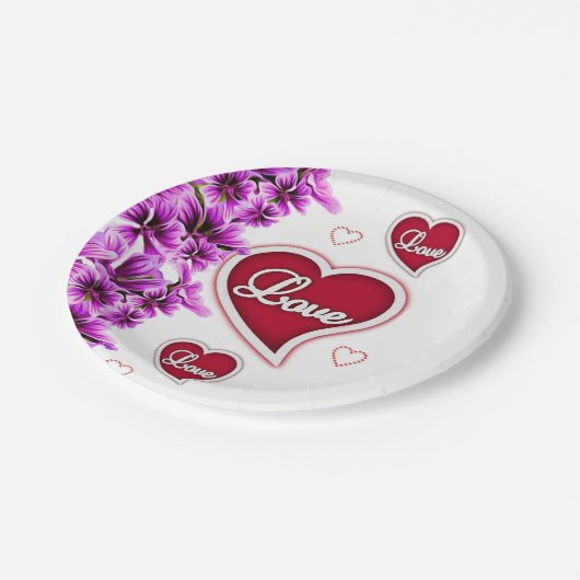 Assiettes En Carton Plaques de papier Saint-Valentin (Angle)