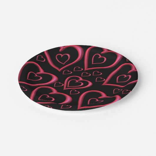 Assiettes En Carton Plaques de papier Saint-Valentin (Angle)