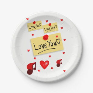 Assiettes En Carton Plaques de papier Saint-Valentin