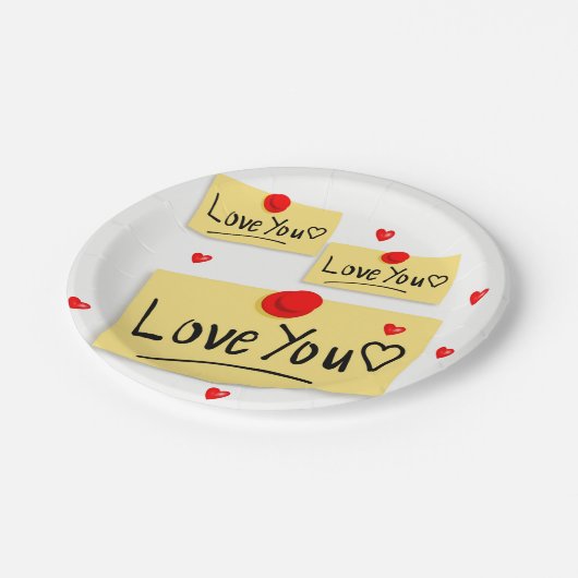 Assiettes En Carton Plaques de papier Saint-Valentin (Angle)