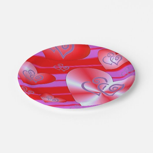 Assiettes En Carton Plaques de papier Saint-Valentin (Angle)