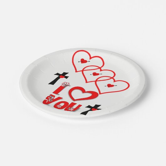 Assiettes En Carton Plaques de papier Saint-Valentin (Angle)