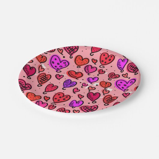 Assiettes En Carton Plaques de papier Saint-Valentin (Angle)