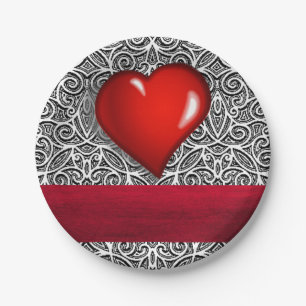 Assiettes En Carton Plaques de papier Saint Valentin Coeur
