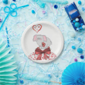 Assiettes En Carton Plaques de papier Saint Valentin Eléphant (Fête)