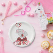 Assiettes En Carton Plaques de papier Saint Valentin Eléphant (Fête)
