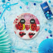 Assiettes En Carton Plaques de papier Saint Valentin, Ladybug (Fête)