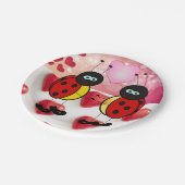 Assiettes En Carton Plaques de papier Saint Valentin, Ladybug (Angle)