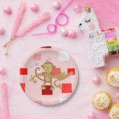 Assiettes En Carton Plaques de papier Saint Valentin, Singe (Fête)