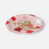 Assiettes En Carton Plaques de papier Saint Valentin, Singe (Angle)