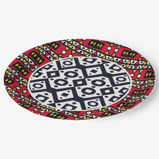 Assiettes En Carton Plaques de papier Samakaka (Motif africain, angola (Angle)