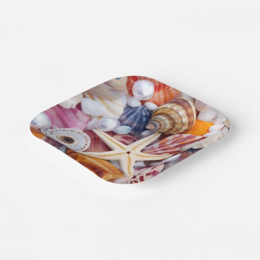 Assiettes En Carton Plaques de papier Seashell (Angulaire)