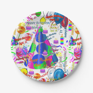 Assiettes En Carton Plaques de papier Septembre, 11 Anniversaire Sept,