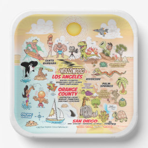 Assiettes En Carton Plaques de papier SoCal ensoleillées