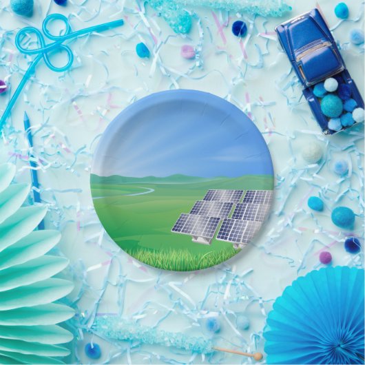 Assiettes En Carton Plaques de papier solaire à énergie renouvelable (Fête)