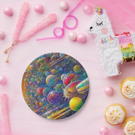 Assiettes En Carton Plaques de papier Space Race (Fête)