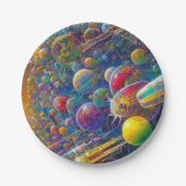 Assiettes En Carton Plaques de papier Space Race (Devant)