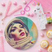 Assiettes En Carton Plaques de papier spatial Abstrait astronaute (Fête)