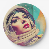 Assiettes En Carton Plaques de papier spatial Abstrait astronaute (Devant)