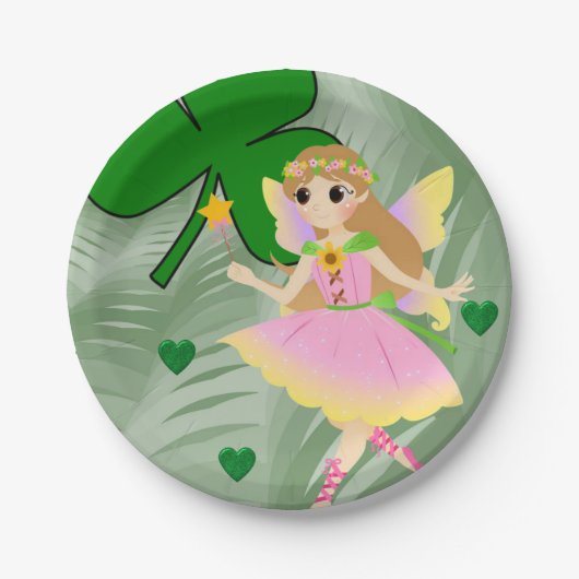 Assiettes En Carton Plaques de papier St. Patrick's Day Fairy (Devant)