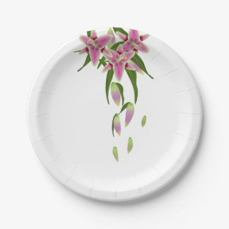 Assiettes En Carton Plaques de papier Stargazer Lily