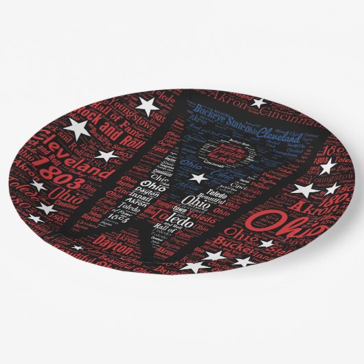 Assiettes En Carton Plaques de papier State of Ohio Buckeyes 9" (Angle)