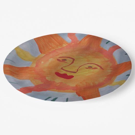 Assiettes En Carton Plaques de papier Sun Fiery (Angle)