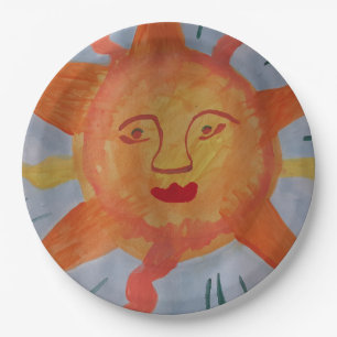 Assiettes En Carton Plaques de papier Sun Fiery