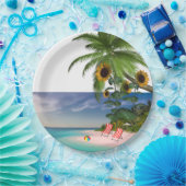 Assiettes En Carton Plaques de papier Sunflower Beach (Fête)