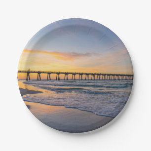 Assiettes En Carton Plaques de papier Sunrise Pensacola Pier