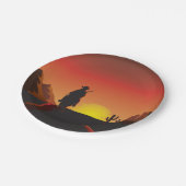 Assiettes En Carton Plaques de papier Sunset Cowboy (Angle)