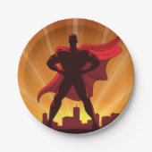 Assiettes En Carton Plaques de papier Superhero (Devant)
