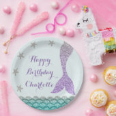 Assiettes En Carton Plaques de papier sur mesure Mermaid 9" ・ Sous la (Fête)