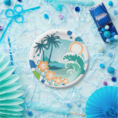 Assiettes En Carton Plaques de papier Surf de l'île (Fête)