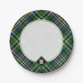 Assiettes En Carton Plaques de papier Tartan vert Clan Scott (Devant)