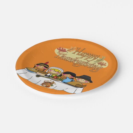 Assiettes En Carton Plaques de papier Thanksgiving (Angle)